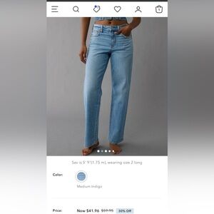 BRAND NEW AEO Women's Medium Indigo High Rise Jeans
